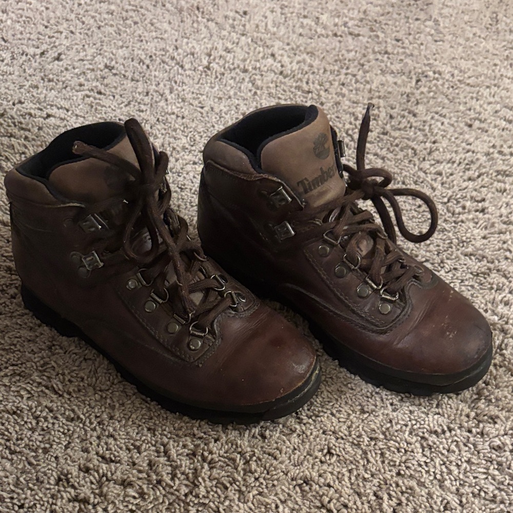 Dark Brown Timberland hiking boots